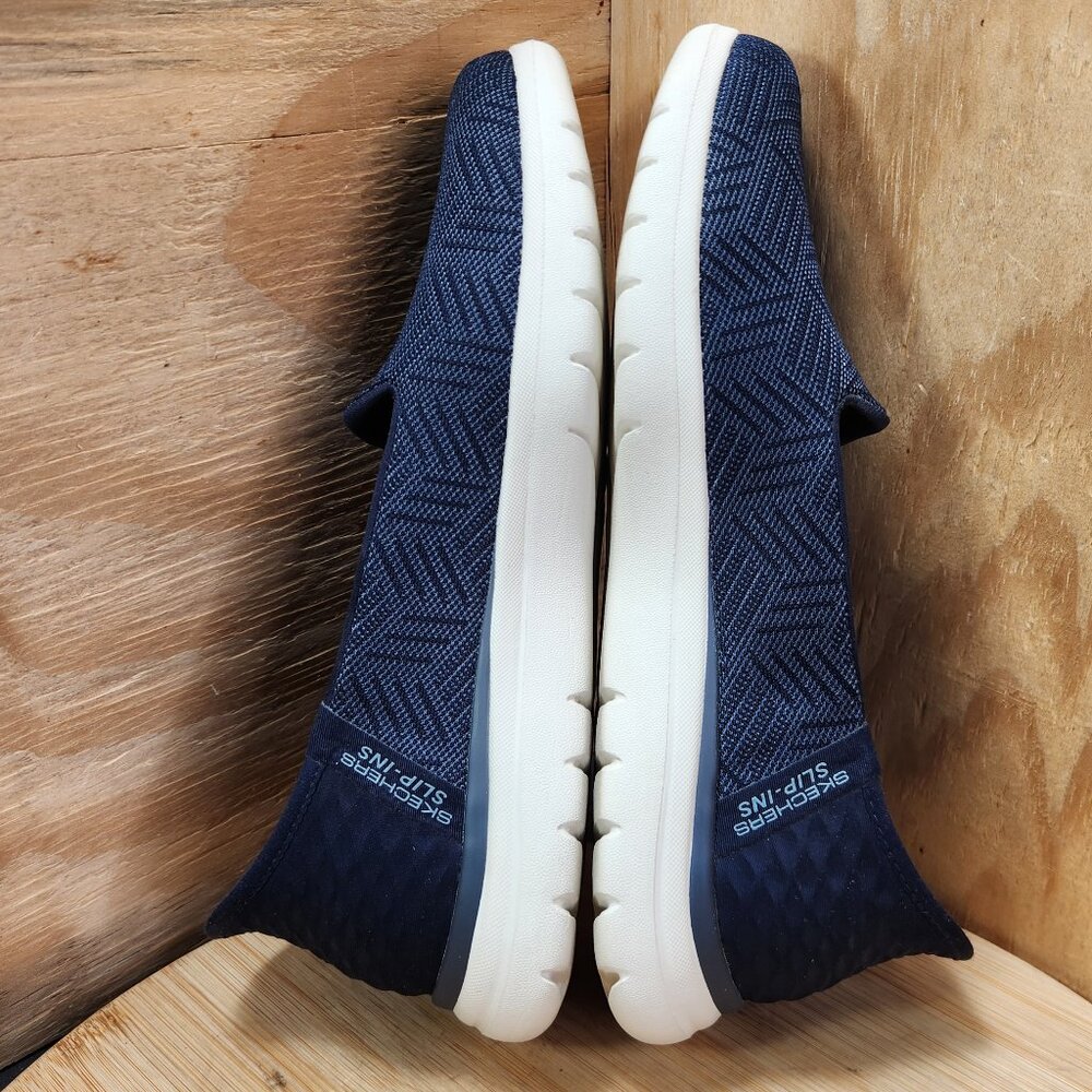 Skechers On The Go Slip Ins Flex Clover Womens Hands Free Blue Sneaker Flats - Picture 7 of 9